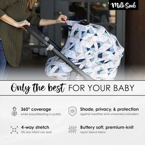 Milk Snob Original 5-in-1 Cover - Added Privacy for Breastfeeding, Baby Car Seat, Carrier, Stroller, High Chair, Shopping Cart, Lounger Canopy - Newborn Essentials, Nursing Top, Herringbone | Nursing Cover for Breastfeeding - Baby Car Seat Canopy & Stroll in Saudi Arabia