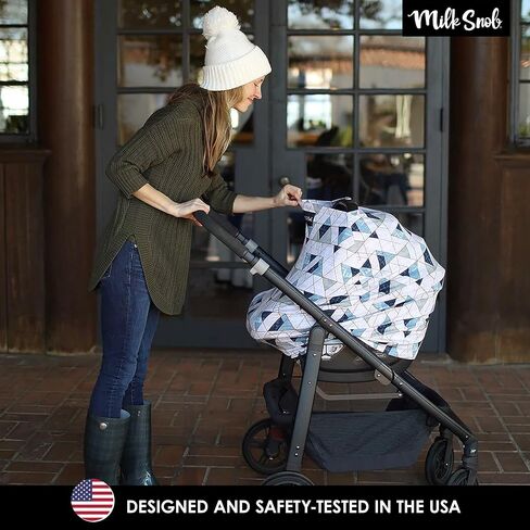 Milk Snob Original 5-in-1 Cover - Added Privacy for Breastfeeding, Baby Car Seat, Carrier, Stroller, High Chair, Shopping Cart, Lounger Canopy - Newborn Essentials, Nursing Top, Herringbone | Nursing Cover for Breastfeeding - Baby Car Seat Canopy & Stroll in Saudi Arabia