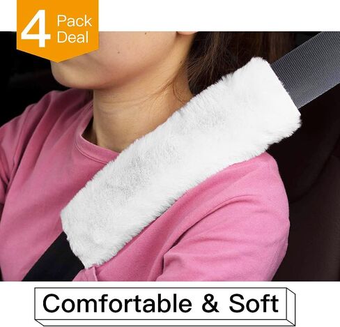 4Pack Seatbelt Covers for Kids,Seat Belt Cushion Cover,Infant Baby Car Seat Neck Shoulder Strap Pads,Soft Newborn Carseat Stroller Straps Covers Accessories(Pink) in Saudi Arabia
