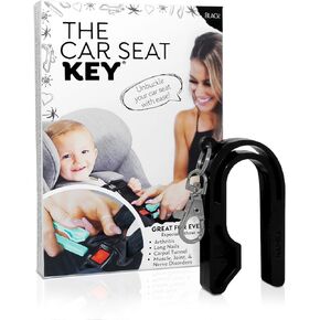 The Car Seat Key - Original Car Seat Key Chain Buckle Release Tool - Easy Unbuckle Opener Aid for Nails, Parents, Grandparents & Older Children by NAMRA Made in USA (1 Pack, Leopard)