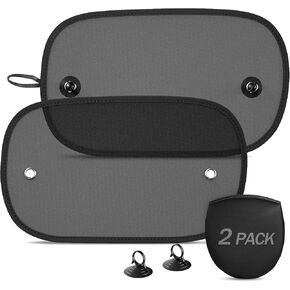 DIZA100 Car Window Shade for Baby, 2 Pack Car Sun Shade Window Baby 20"x12" with Cartoon Animals Sun and UV Protection for Baby/Kids Suction Cups