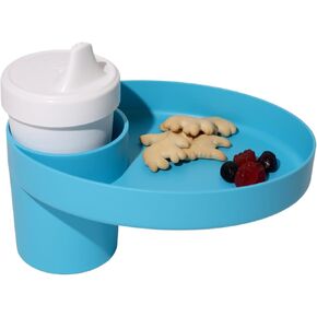 My Travel Tray/Oval - USA Made. Extend Your Current Cup Holder to Hold Your Cup Plus a Tray for Snacks, Toys and Accessories. Enjoyed by Toddlers, Kids and Adults! (Peach)