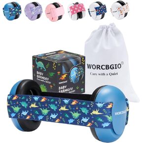 Infant Ear Protection Noise Cancelling Baby Ear Muffs, Toddler Hearing Protection with Adjustable Elastic Headband (Bear, White in Kuwait