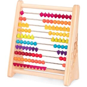 B. toys- Wooden Abacus Toy- Education Toy- Classic Wooden Math Game Toy for Early Childhood Education & Development with 100 Fruit Beads- Two-ty Fruity! -18 months +