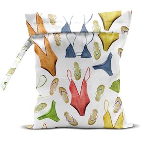 Wet Bag, Wet Dry Bag, Wet Bag for Swimsuit, Travel, Beach, Pool, Diapers, Dirty Yoga Gym Clothes, Makeup Bag, Waterproof Reusable Beach Bag Ocean Decor Starfish Sea Horse Anchor in Kuwait