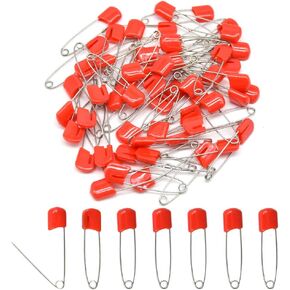50 PCS Safety Pin 54mm/2.2in Baby Diaper Pins for Cloth Plastic Head Baby Pins for Diapers Stainless Steel Cloth Pins with Locking Closures Nappy Pins for Crafts（DT/Black）