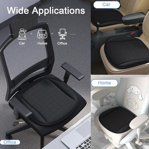 LGNORA وسادة مقعد السيارة قابلة للتنفس غطاء مقعد السيارة الصيفي وسادة مقعد السيارة المريحة مع 5 مراوح حامي مقعد السيارة العالمي لمقعد السيارة وكرسي المكتب المنزلي (أسود) in Kuwait
