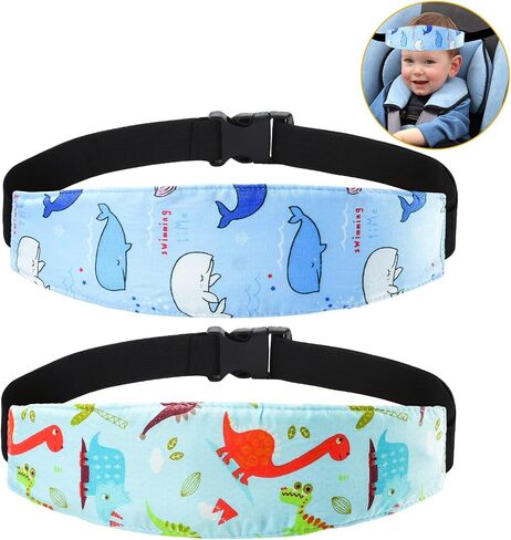 Baby Carseat Head Support,Car seat Straps Pillow Support Ban,Stroller Neck Relief Strap Headrest,Slumber Sling Sleep Positioner for Toddler Infants Child Children Kids(Gery) in Saudi Arabia