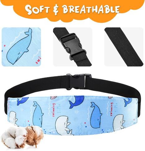 Baby Carseat Head Support,Car seat Straps Pillow Support Ban,Stroller Neck Relief Strap Headrest,Slumber Sling Sleep Positioner for Toddler Infants Child Children Kids(Gery) in Saudi Arabia