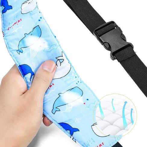 Baby Carseat Head Support,Car seat Straps Pillow Support Ban,Stroller Neck Relief Strap Headrest,Slumber Sling Sleep Positioner for Toddler Infants Child Children Kids(Gery) in Saudi Arabia