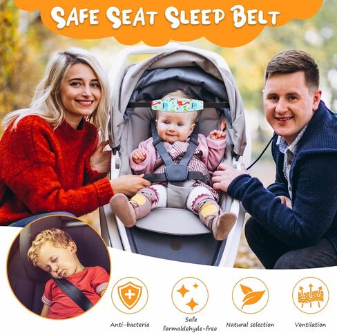 Baby Carseat Head Support,Car seat Straps Pillow Support Ban,Stroller Neck Relief Strap Headrest,Slumber Sling Sleep Positioner for Toddler Infants Child Children Kids(Gery) in Saudi Arabia