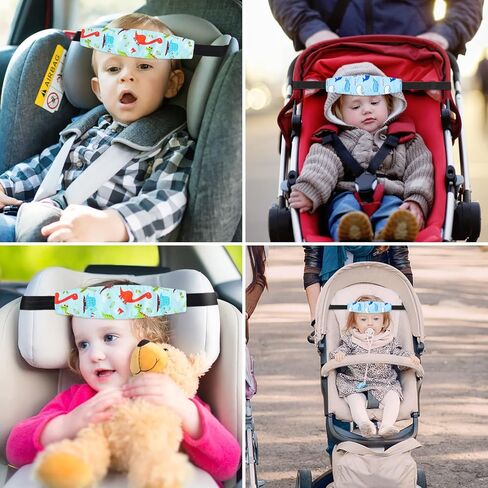 Baby Carseat Head Support,Car seat Straps Pillow Support Ban,Stroller Neck Relief Strap Headrest,Slumber Sling Sleep Positioner for Toddler Infants Child Children Kids(Gery) in Saudi Arabia