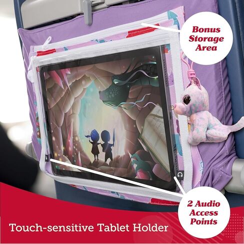 Lusso Gear Airplane Tray Table Cover - Organize Kids Travel Essentials - Snack & Toy Pockets for Airplane Toys for Toddlers 1-3 - Foldable Tablet Stand for Travel Toddler Essentials - Plane Pattern in Saudi Arabia