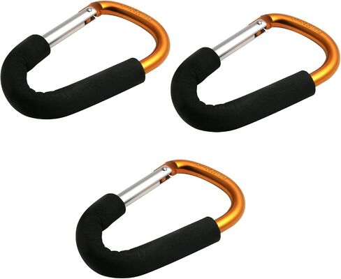 Yinpecly 3Pcs Stroller Hooks by Baby,5.51 inch Length Large Stroller Hooks for Mommy,Convenient Organizer Hook Bag Clips Pram Pushchair Grocery or Diaper Bags Holder, Yellow in Saudi Arabia