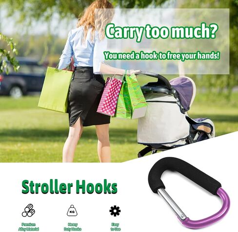 Yinpecly 3Pcs Stroller Hooks by Baby,5.51 inch Length Large Stroller Hooks for Mommy,Convenient Organizer Hook Bag Clips Pram Pushchair Grocery or Diaper Bags Holder, Yellow in Saudi Arabia