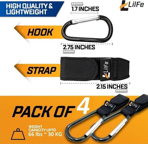 2 Pcs Black Baby Stroller Hooks for Hanging | Multipurpose Stroller Straps with Durable and Stylish Stroller Clips for Diaper Bags | The Perfect Mummy Hook for Pram, Wheelchair, Shopping and Pet Carts in Saudi Arabia