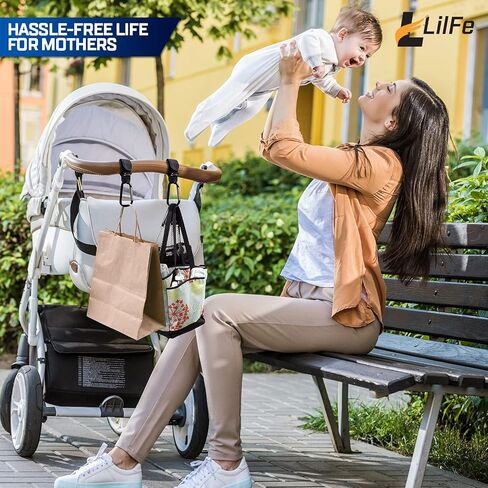 2 Pcs Black Baby Stroller Hooks for Hanging | Multipurpose Stroller Straps with Durable and Stylish Stroller Clips for Diaper Bags | The Perfect Mummy Hook for Pram, Wheelchair, Shopping and Pet Carts in Saudi Arabia
