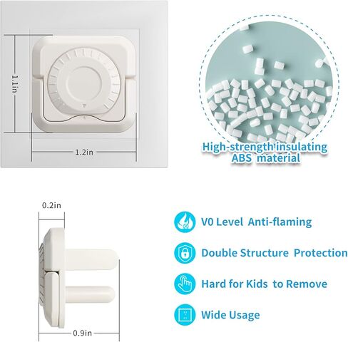 Outlet Covers Baby Proofing (32 Pack) with Hidden Pull Handle,Double Security Child Proof Electrical Protector,White,Baby Safety Outlet Plug Covers,Prevent Kid from Electric Hazard in Kuwait