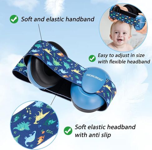 Infant Ear Protection Noise Cancelling Baby Ear Muffs, Toddler Hearing Protection with Adjustable Elastic Headband (Bear, White in Kuwait