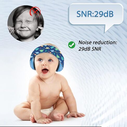 Infant Ear Protection Noise Cancelling Baby Ear Muffs, Toddler Hearing Protection with Adjustable Elastic Headband (Bear, White in Kuwait