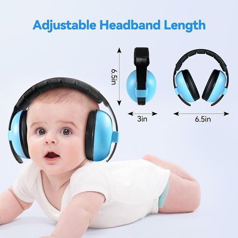 RENAISSANT Baby Ear Protection, Baby Headphones Noise Cancelling Ages 0-3 Years, Infant Noise Cancelling Headphones for Babies Sleep Travel(Blue) in Kuwait