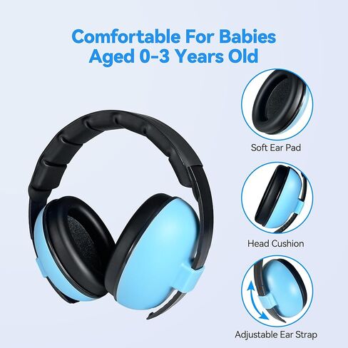 RENAISSANT Baby Ear Protection, Baby Headphones Noise Cancelling Ages 0-3 Years, Infant Noise Cancelling Headphones for Babies Sleep Travel(Blue) in Kuwait