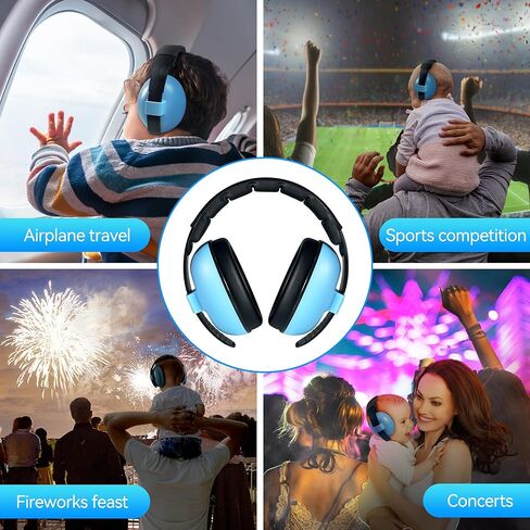 RENAISSANT Baby Ear Protection, Baby Headphones Noise Cancelling Ages 0-3 Years, Infant Noise Cancelling Headphones for Babies Sleep Travel(Blue) in Kuwait