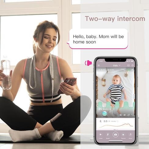 جهاز مراقبة تنفس الأطفال iBaby i2 Blue Smart WiFi مع تحليل بيانات النوم، رؤية ليلية عالية الدقة، تكبير/تصغير إمالة عن بعد بالكامل، تطبيق هاتف ذكي مجاني، مع إشعارات الصوت والحركة in Kuwait