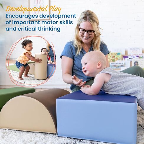 ECR4Kids SoftZone Climb and Crawl Playset, Building Blocks, Assorted, 5-Piece in Saudi Arabia