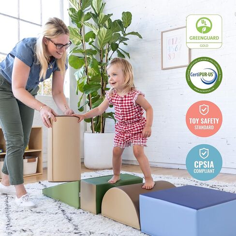 ECR4Kids SoftZone Climb and Crawl Playset, Building Blocks, Assorted, 5-Piece in Saudi Arabia