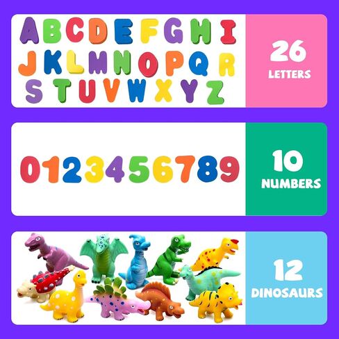 Dinosaur Bath Toys for Kids 4-8, Mold Free Baby Bath Squirt Toys Pool Rubber Dinosaur Bath Toys for Kids 3-5 in Saudi Arabia