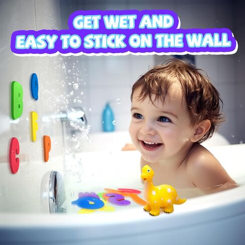 Dinosaur Bath Toys for Kids 4-8, Mold Free Baby Bath Squirt Toys Pool Rubber Dinosaur Bath Toys for Kids 3-5 in Saudi Arabia