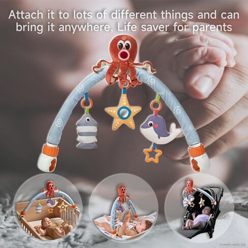 ألعاب مقعد السيارة من توماما، مثالية لحديثي الولادة والرضع، ألعاب معلقة للأطفال مع خشخشة الأخطبوط، مرآة للأطفال الصغار - مناسبة لمقعد السيارة، عربة الأطفال، سرير الأطفال، عربة الأطفال - أفضل ألعاب عربة الأطفال للأطفال 0 3 6 9 12 شهرًا in Kuwait