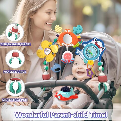 Musical Baby Stroller Arch Toys, Travel Car Seat Toys, Baby Play Arch Crib Accessory Toys, Mobile for Bassinet, Pram Activity Arch Bar Toys for Babies Infants in Kuwait