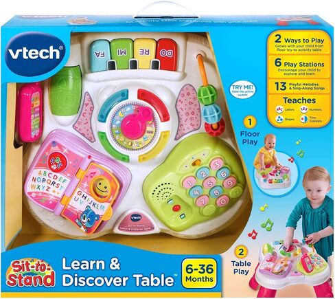 VTech Sit-To-Stand Learn and Discover Table, Pink in Saudi Arabia