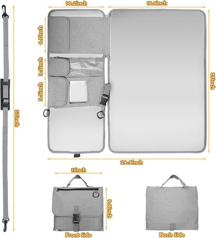 Athradies Portable Diaper Changing Pad, Baby Changing Pad for Newborn Girls & Boys, Foldable Changing Mat with Wipes Pocket, Travel Changing Station, Waterproof, Gift Baby Shower, with A Drool Cloth in Kuwait