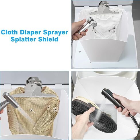بخاخ حفاضات قماشي - يمنع الماء والملوثات من الرش أثناء الشطف - يوجه تدفق المياه إلى المرحاض - يمكن استخدامه على الحفاضات القماشية ووسادات للعق ووسادات الحيوانات الأليفة والمور in Kuwait