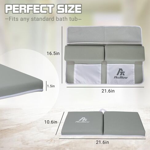 Aoutrow 2 PACK Comfortable Baby Bath Kneeler and Elbow Rest Pad, Foam Mat with Toy Organizer Pockets Bath Accessory Storage, Non-Slip Compact Foldable Baby Bath Set for Parents Baby and Toddler Bathin in Kuwait