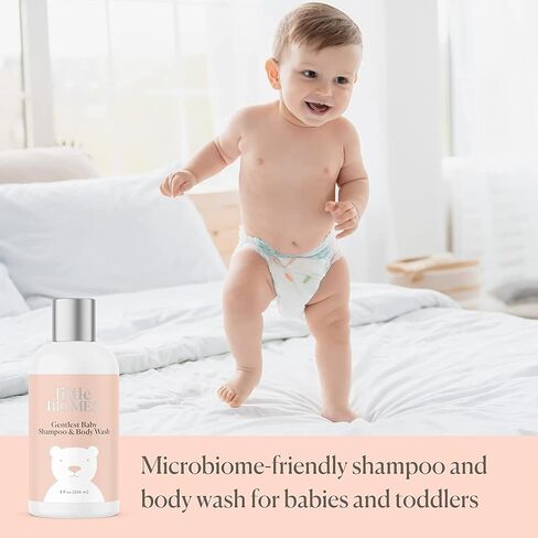 Little Biomes Gentlest Baby Shampoo and Body Wash 2-in-1, Made with Organic Calendula and Rose Water, Fragrance-Free, Hypoallergenic, Microbiome-Friendly Baby Wash (8 fl. oz.) in Saudi Arabia