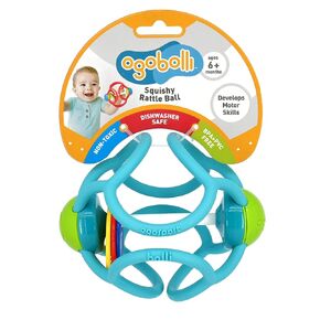 OgoBolli Grippi Teether Ring الكرة الحسية اللمسية وحامل زجاجة الطفل للأطفال الرضع والأطفال الصغار - سيليكون قابل للتمدد، اسفنجي، ناعم، غير سام - للأولاد والبنات بعمر 6 أشهر فما فوق - وردي