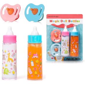 My Sweet Baby Disappearing Magic Bottles - Includes 1 Milk, 1 Juice Bottle with Pacifier for Baby Doll (Colorful)