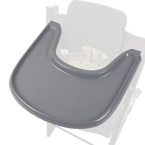 LuQiBabe Baby High Chair Tray Compatible with Stokke Tripp Trapp Chair with Smooth Surface and Strong Suction Power - Made with Food-Safe Plastic (BPA BPS BPF Lead and Phthalate Free) - Grey
