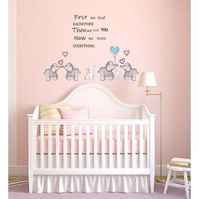 ملصق حائط بصورة فيل الطفل الرائع للحضانة، فيل جميل مع اقتباس الحب ملصق حائط بالون على شكل قلب لغرفة الأطفال الرضع، ملصق حائط لطيف للجنسين محايد ديكور جداري للفصول الدراسية in Kuwait