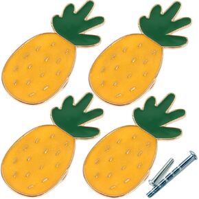 YOUYOUULU 4Pcs Cute-Pineapple-Drawer-Knobs, Kids-Fruits-Dresser-Pulls, Unique-Cabinet-Yellow-Fruit-Nursery-Knob Pineapples Handles for Forest Theme Furniture Decor (Pineapple)