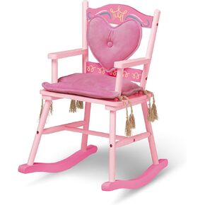 Wildkin Kids Princess Wooden Vanity and Chair Set for Girls, Vanity Features Mirror and Attached Jewelry Box and Music Box, Includes Matching Chair with Removable Backrest and Seat Cushion (Pink)