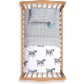 Trade Star Cotton Baby Bedding Set Natural Dyes Reversible Nursary Set Lovely Animal Print Comforter Set for Kids for Bedroom Decor (Pattern - 4)