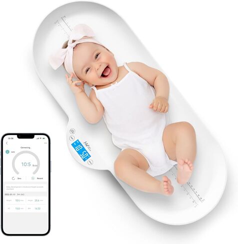 ميزان ذكي للاطفال، ميزان للحيوانات الاليفة، ميزان للاطفال الصغار مع تطبيق، مقياس وزن رقمي لحديثي الولادة والقطط والجراء والحيوانات مع وظيفة التثبيت التلقائي، شاشة LCD، دقة بدقة ± 0.1 اونصة (ذكي) in Kuwait
