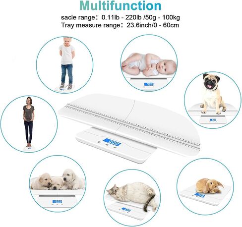 ميزان الحيوانات الأليفة الرقمي MINDPET-MED، مقياس الأطفال، الدقة ±0.08 أونصة، بحد أقصى 30 كجم/66 رطلاً، تثبيت تلقائي، تصميم متكامل بدون تفكيك، مناسب للقطط والكلاب الصغيرة والرضع والأطفال الصغار in Kuwait