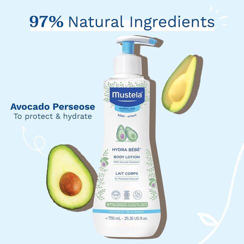 Mustela Hydra Bebe Body Lotion - Daily Moisturizing Baby Lotion with Natural Avocado, Jojoba & Sunflower Oil – Various Sizes in Saudi Arabia