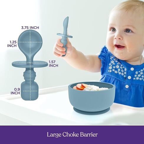Suction Bowl with Lids and Spoons, Extra Strong Baby Suction Bowls, Baby Bowls 0-6 Months, Infant Babies & Toddler, BPA Free Baby Bowls, Silicone Baby Feeding Set, Baby Feeding Essentials in Kuwait